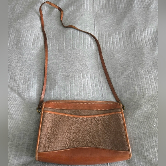 Vintage Dooney & Bourke Crossbody All Weather Leather shoulder bag brown taupe - Picture 2 of 10
